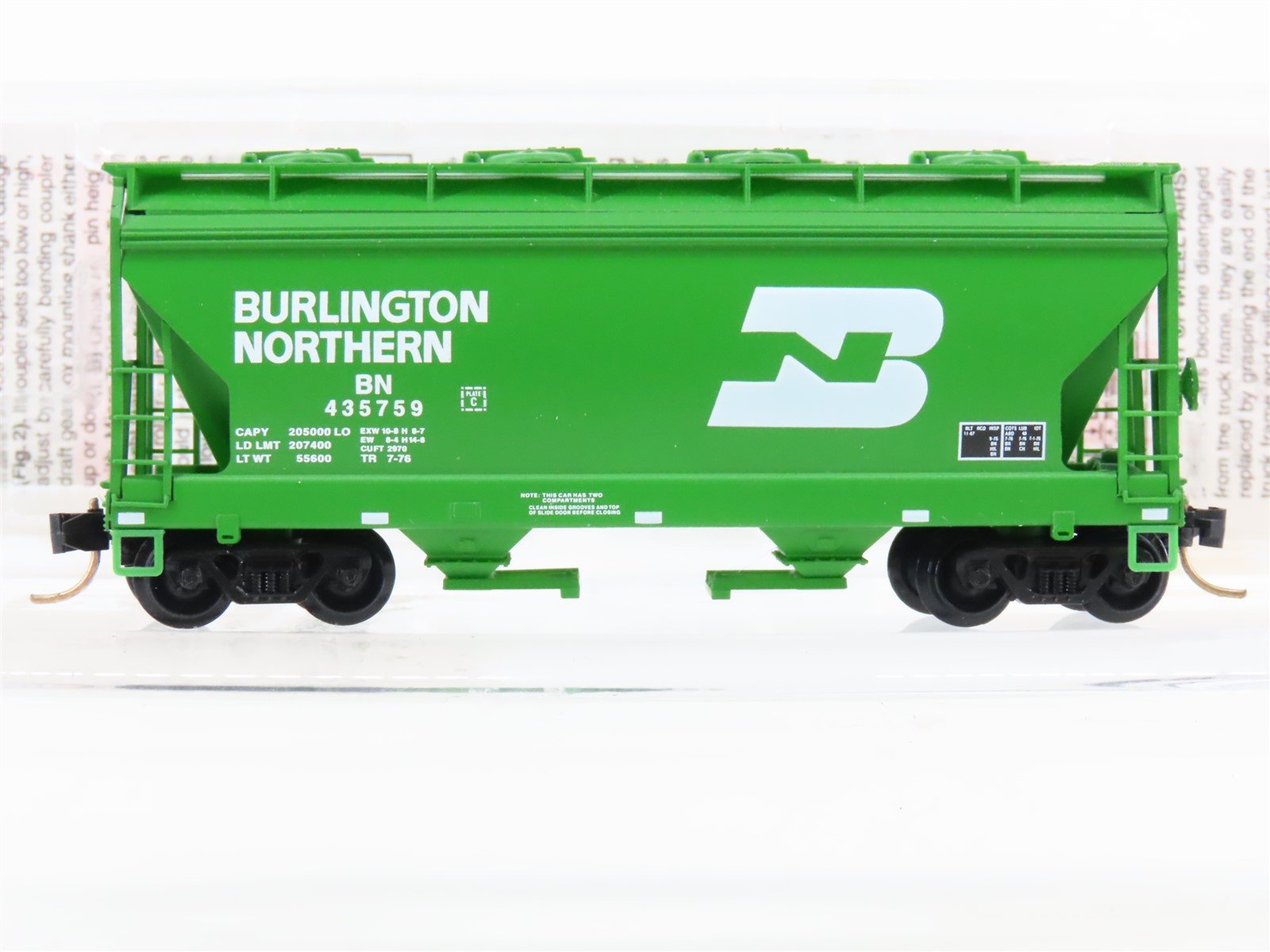 N Micro-Trains MTL 92080 BN Burlington Northern ACF 2-Bay Covered Hopper #435759
