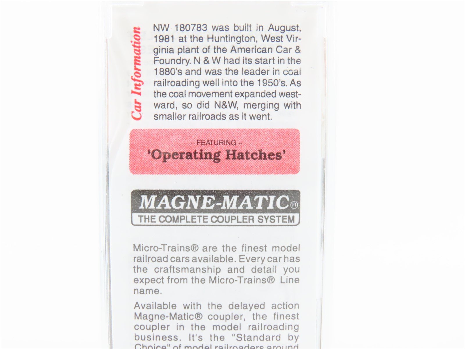 N Micro-Trains MTL 92050 N&W Norfolk & Western ACF 2-Bay Covered Hopper #180783