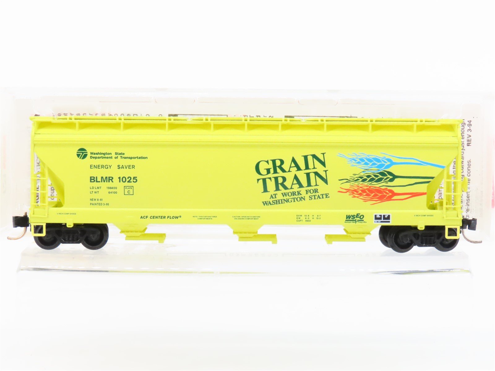 N Micro-Trains MTL 94070 BLMR Washington Grain Train 3-Bay Covered Hopper #1025