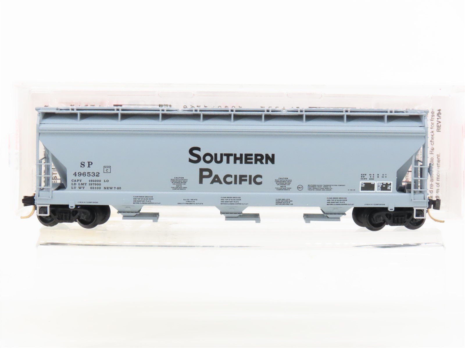 N Micro-Trains MTL 94040 SP Southern Pacific ACF 3-Bay Covered Hopper #496532