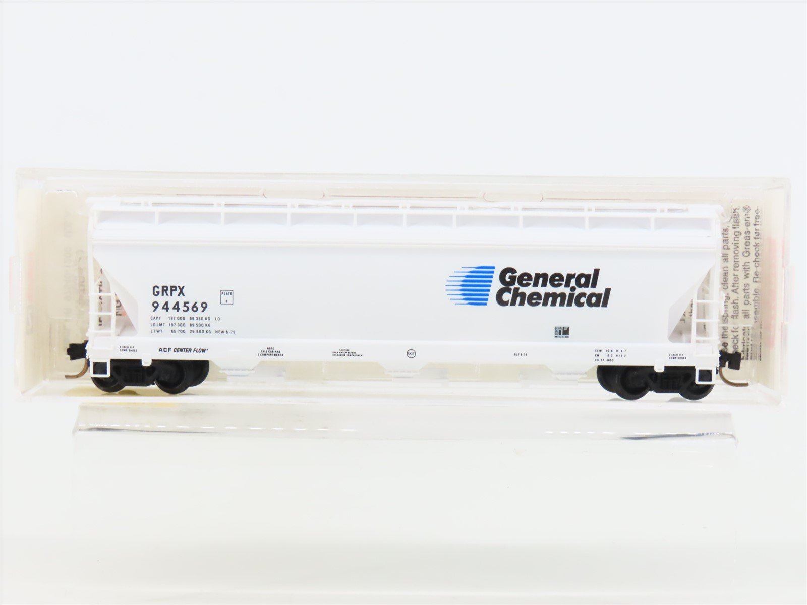 N Micro-Trains MTL 94020 GRPX General Chemical ACF 3-Bay Covered Hopper #944569