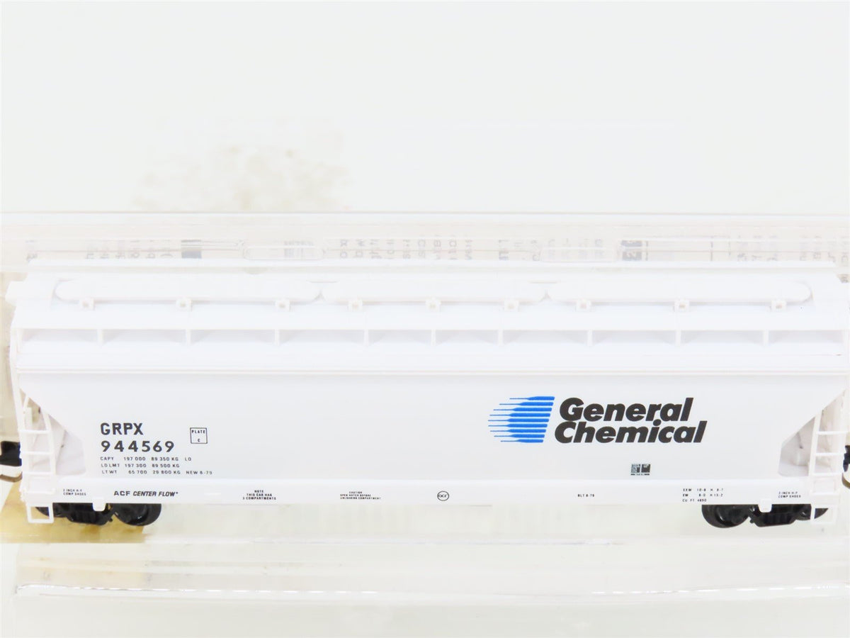 N Micro-Trains MTL 94020 GRPX General Chemical ACF 3-Bay Covered Hopper #944569