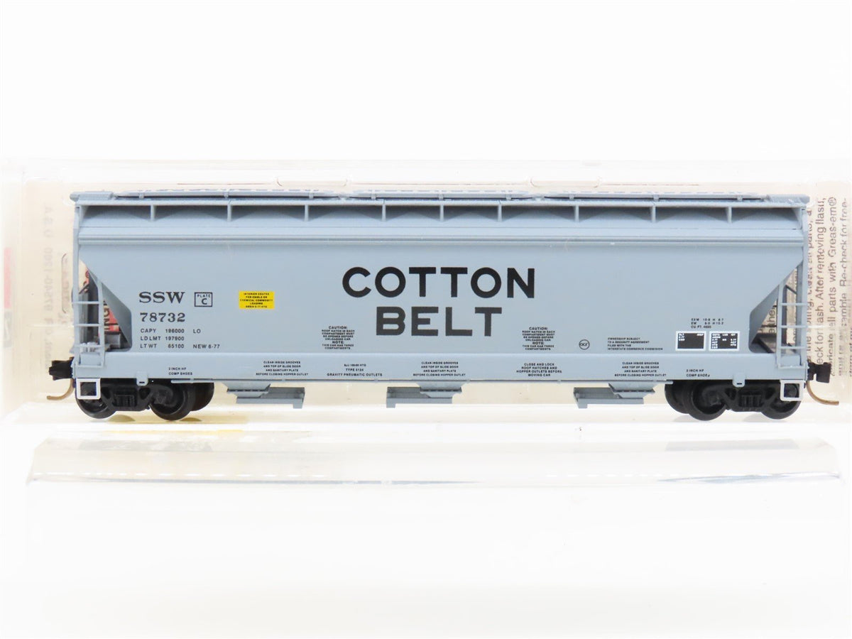 N Scale Micro-Trains MTL 94010 SSW Cotton Belt ACF 3-Bay Covered Hopper #78732