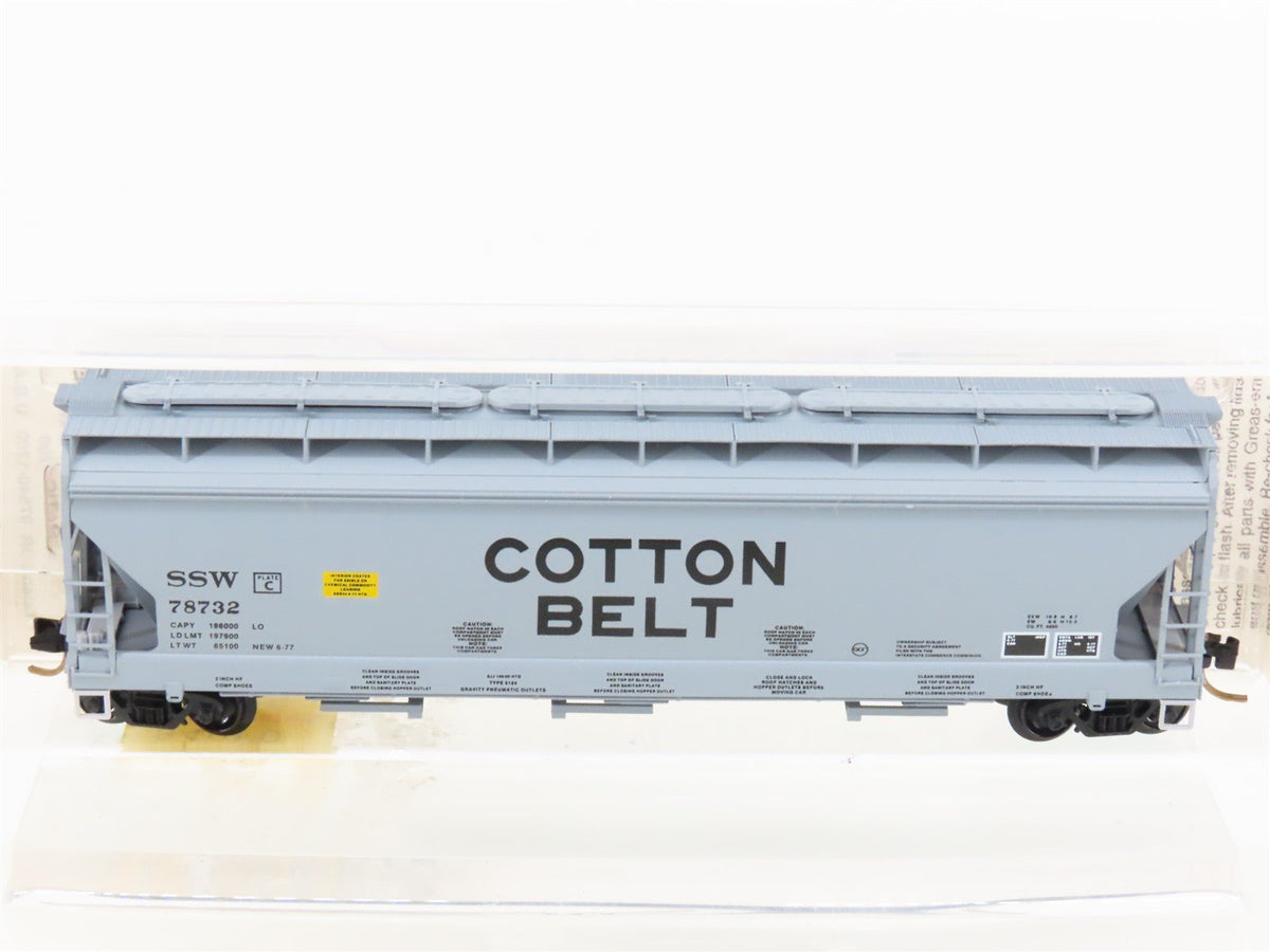 N Scale Micro-Trains MTL 94010 SSW Cotton Belt ACF 3-Bay Covered Hopper #78732