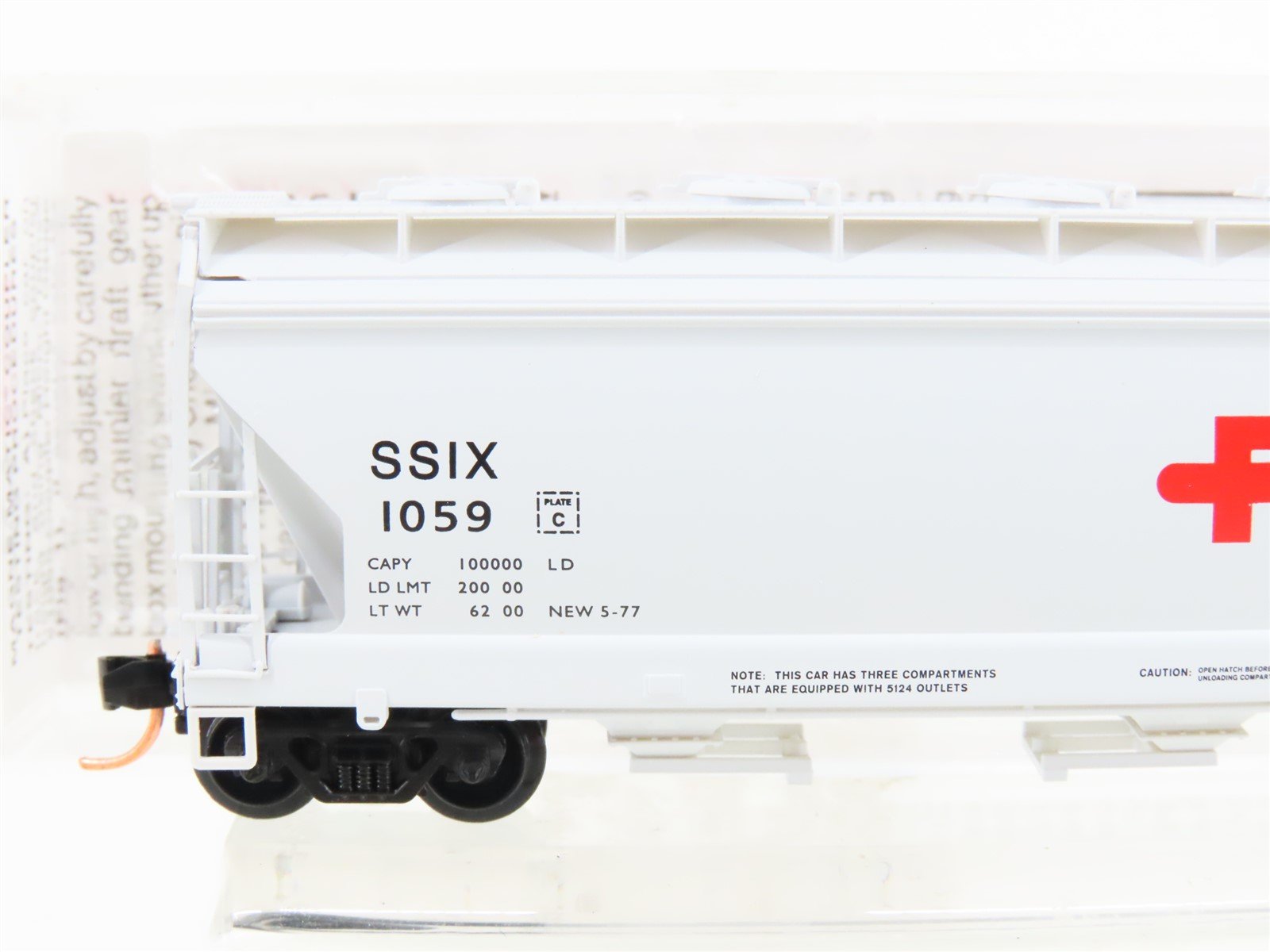 N Scale Micro-Trains MTL 93080 SSIX FMC Chemicals ACF 3-Bay Covered Hopper #1059