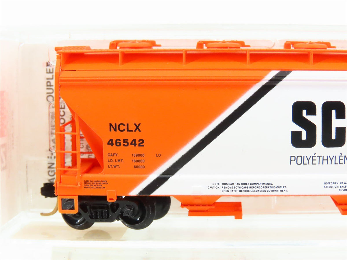 N Micro-Trains MTL 93040 NCLX SCLAIR Polyethylene 3-Bay Covered Hopper #46542