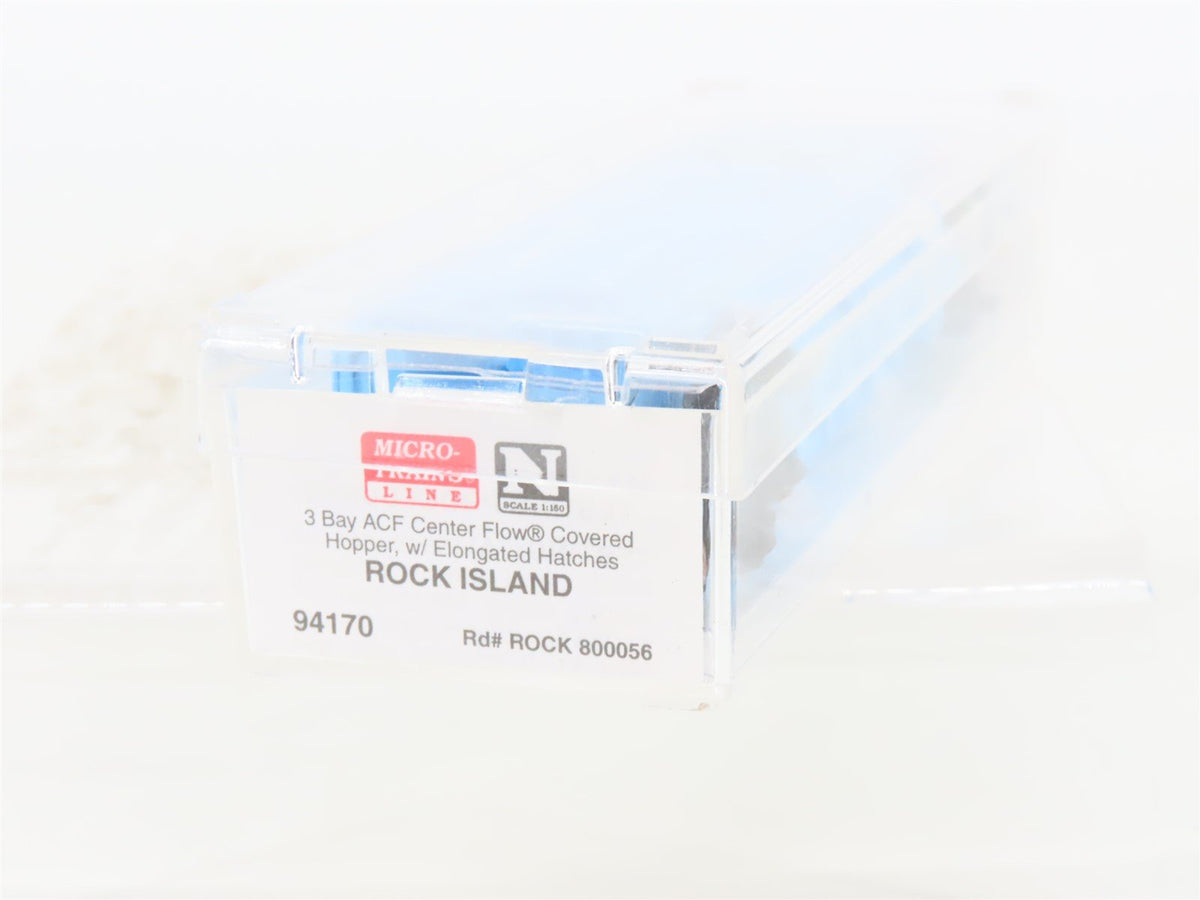 N Micro-Trains MTL 94170 RI Rock Island &quot;The Rock&quot; 3-Bay Covered Hopper #800056