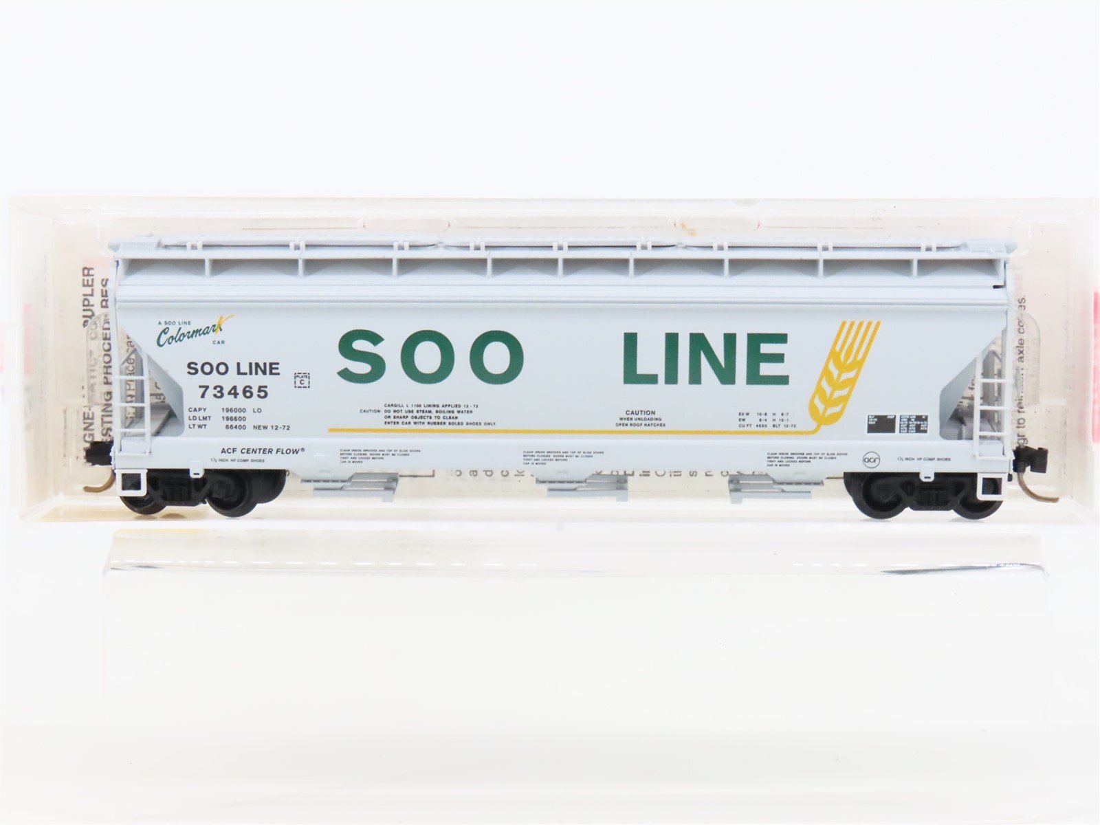 N Scale Micro-Trains MTL 94150 SOO Line "Colormark" 3-Bay Covered Hopper #73465