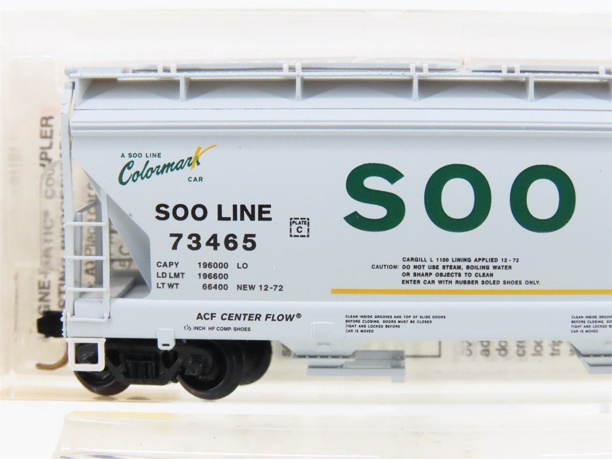 N Scale Micro-Trains MTL 94150 SOO Line &quot;Colormark&quot; 3-Bay Covered Hopper #73465