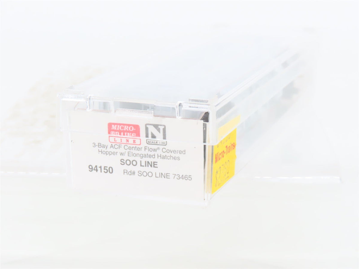 N Scale Micro-Trains MTL 94150 SOO Line &quot;Colormark&quot; 3-Bay Covered Hopper #73465
