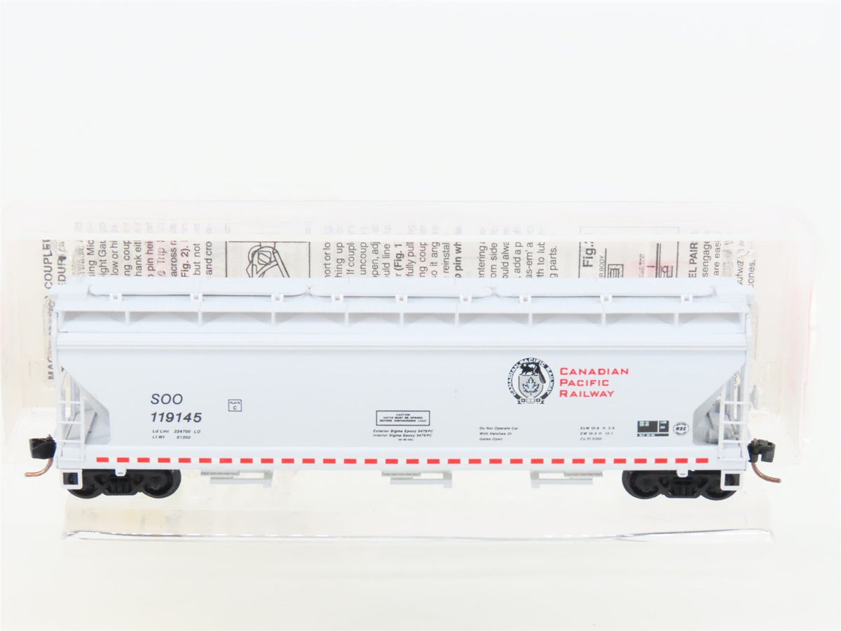 N Micro-Trains MTL 94140 SOO / CP Canadian Pacific 3-Bay Covered Hopper #119145