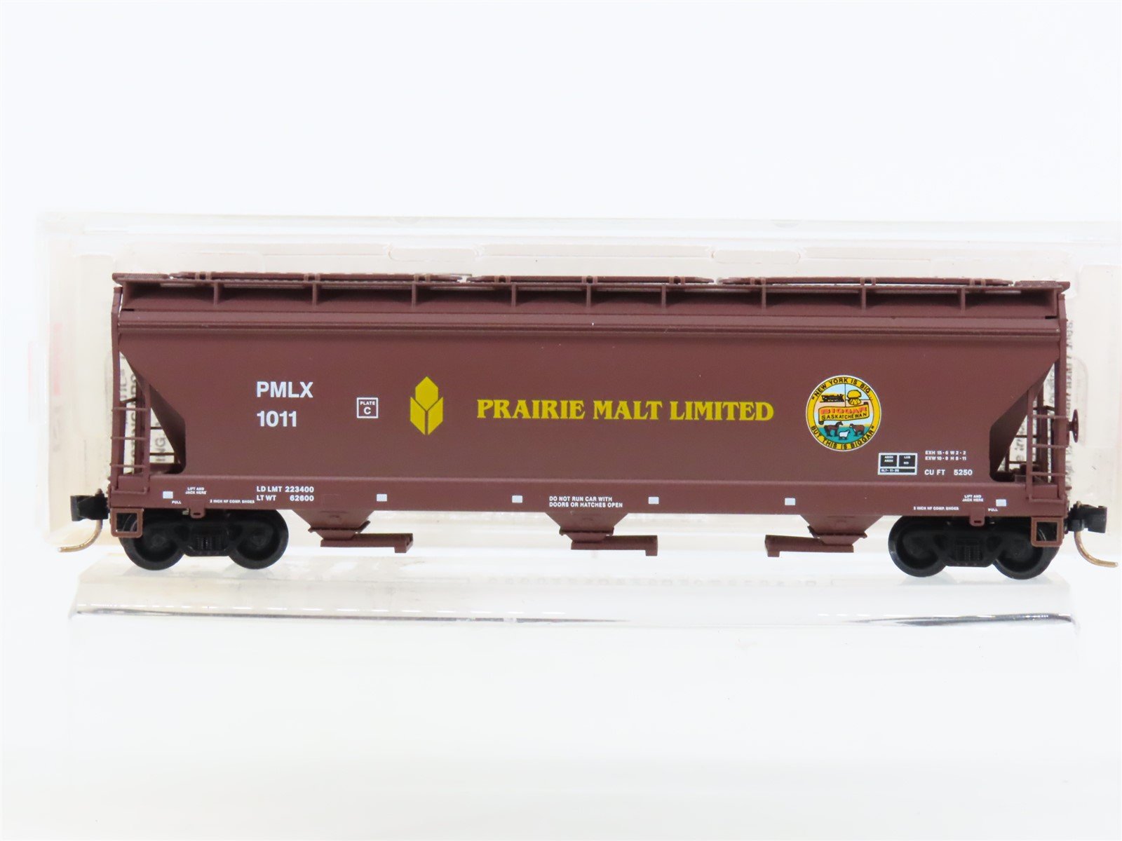 N Micro-Trains MTL 94130 PMLX Prairie Malt Limited 3-Bay Covered Hopper #1011