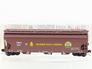 N Micro-Trains MTL 94130 PMLX Prairie Malt Limited 3-Bay Covered Hopper #1011