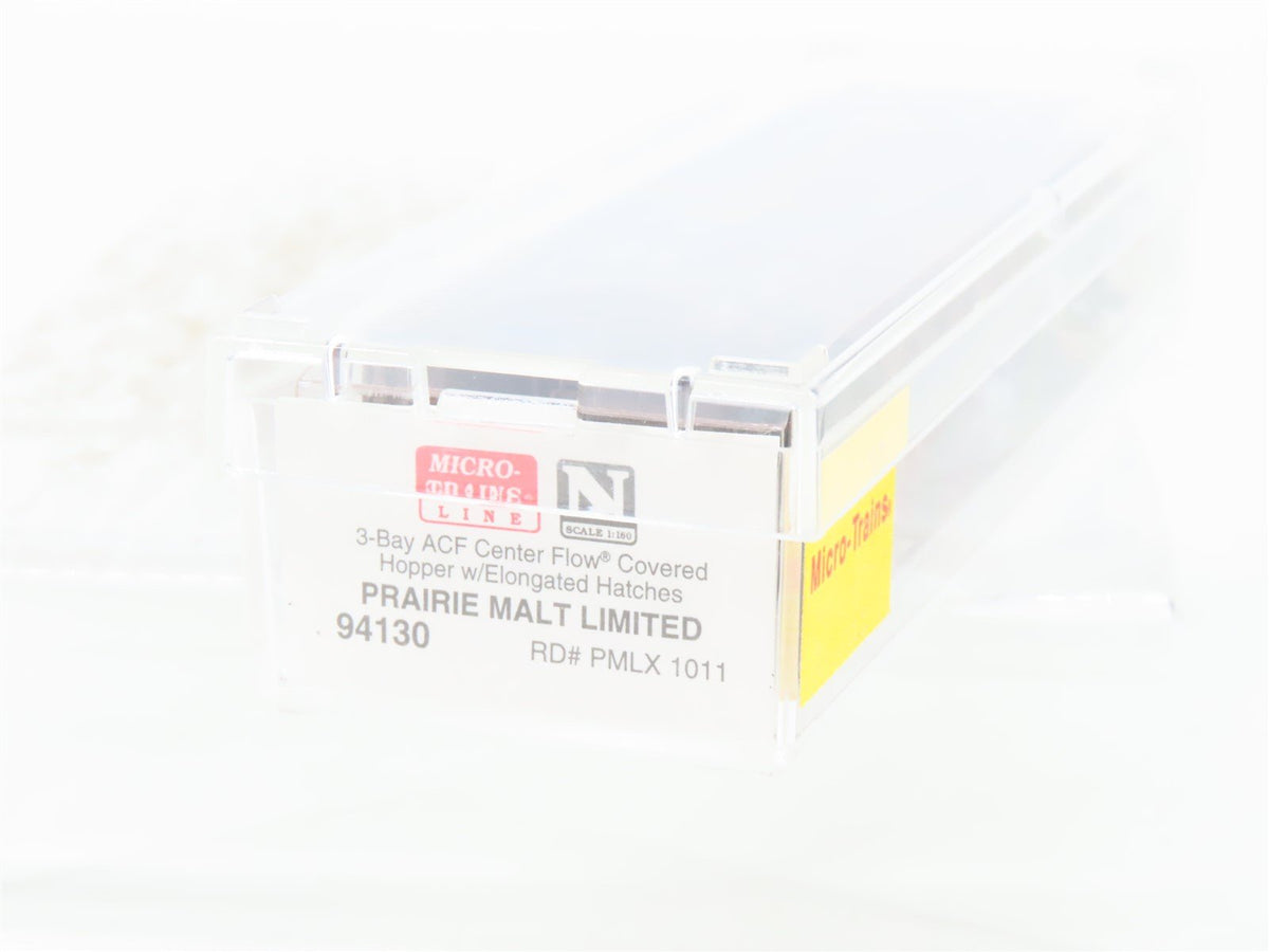 N Micro-Trains MTL 94130 PMLX Prairie Malt Limited 3-Bay Covered Hopper #1011
