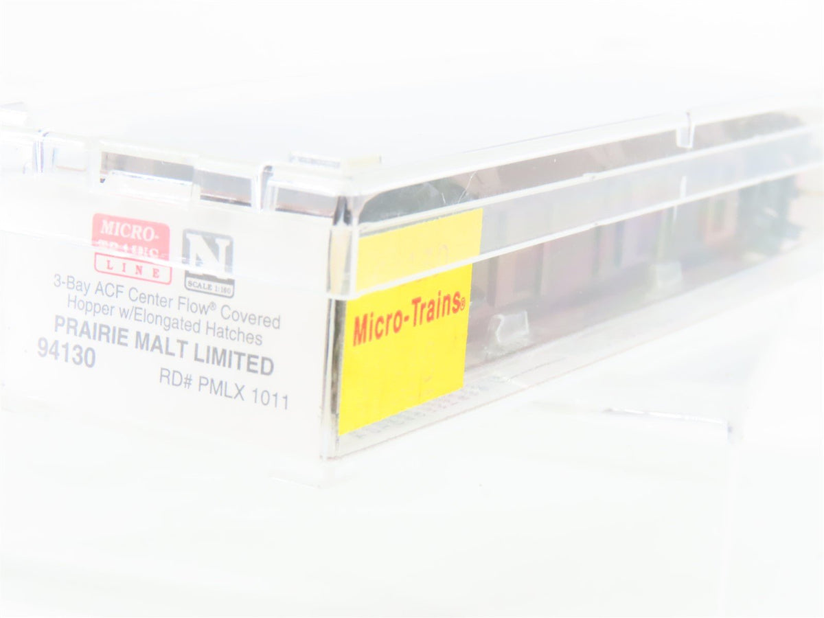 N Micro-Trains MTL 94130 PMLX Prairie Malt Limited 3-Bay Covered Hopper #1011