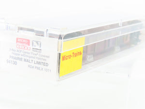 N Micro-Trains MTL 94130 PMLX Prairie Malt Limited 3-Bay Covered Hopper #1011