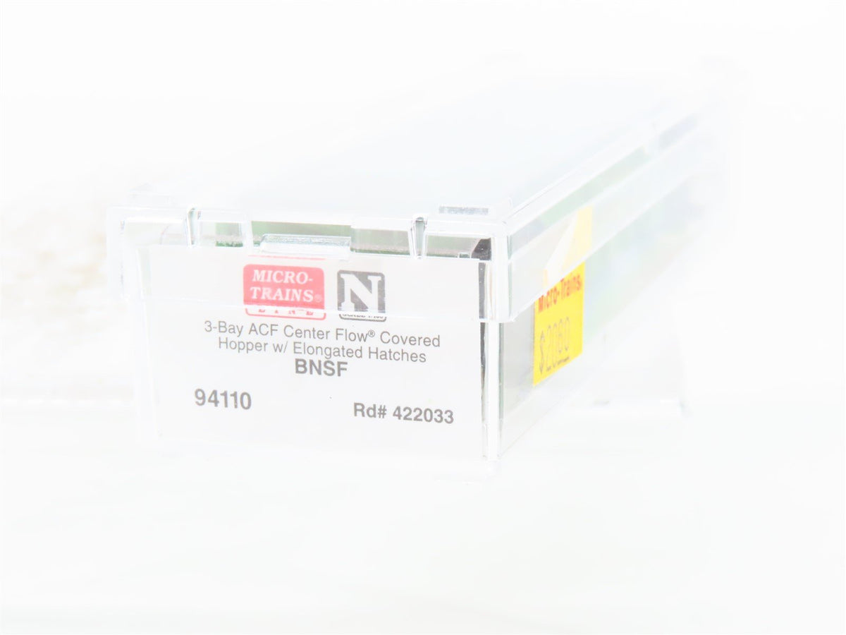 N Scale Micro-Trains MTL 94110 BNSF Railway 3-Bay Covered Hopper #422033