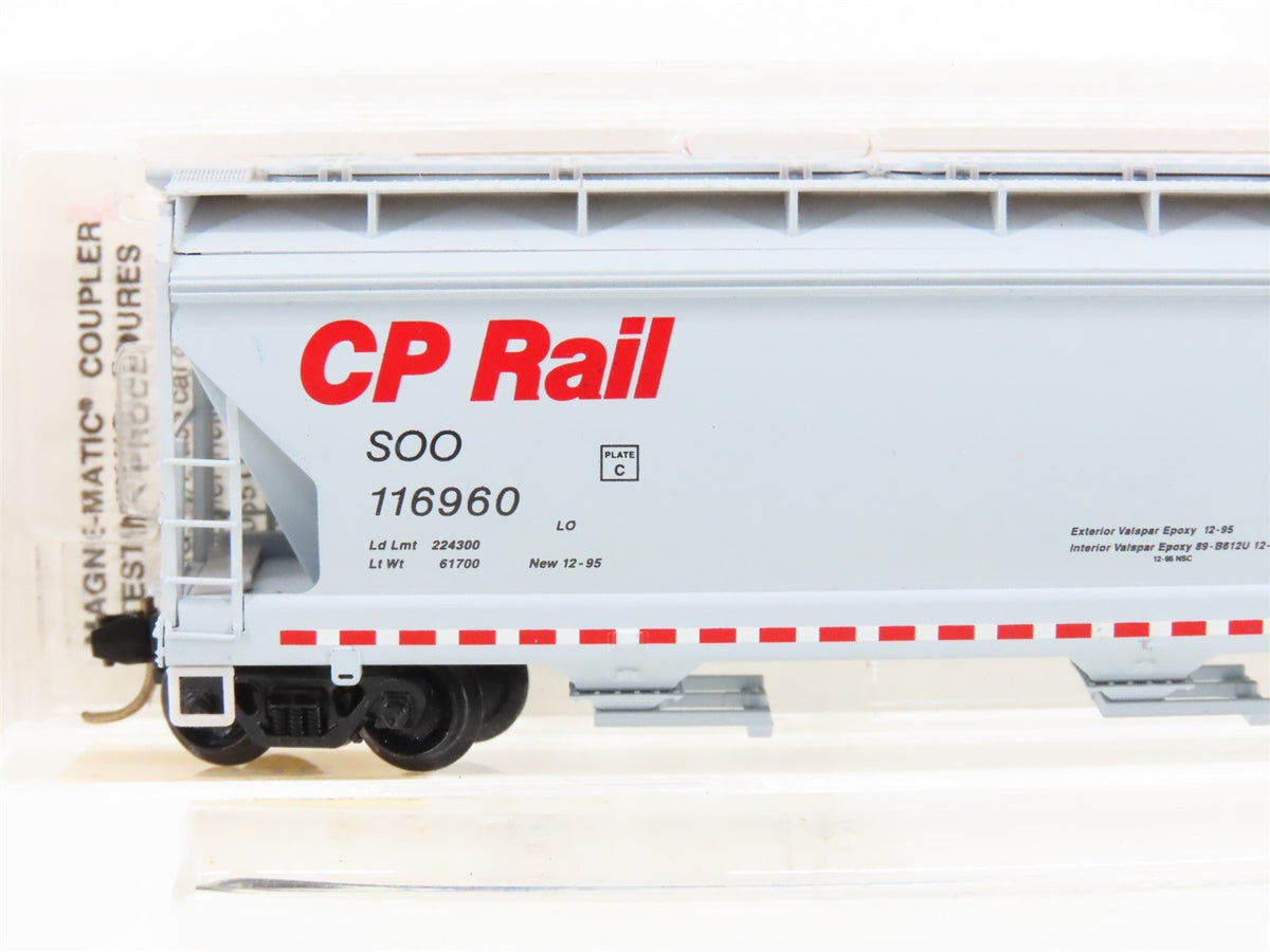 N Scale Micro-Trains MTL 94090 SOO Line / CP Rail 3-Bay Covered Hopper #116960