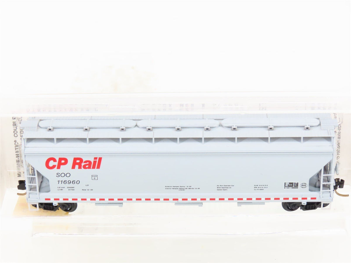 N Scale Micro-Trains MTL 94090 SOO Line / CP Rail 3-Bay Covered Hopper #116960