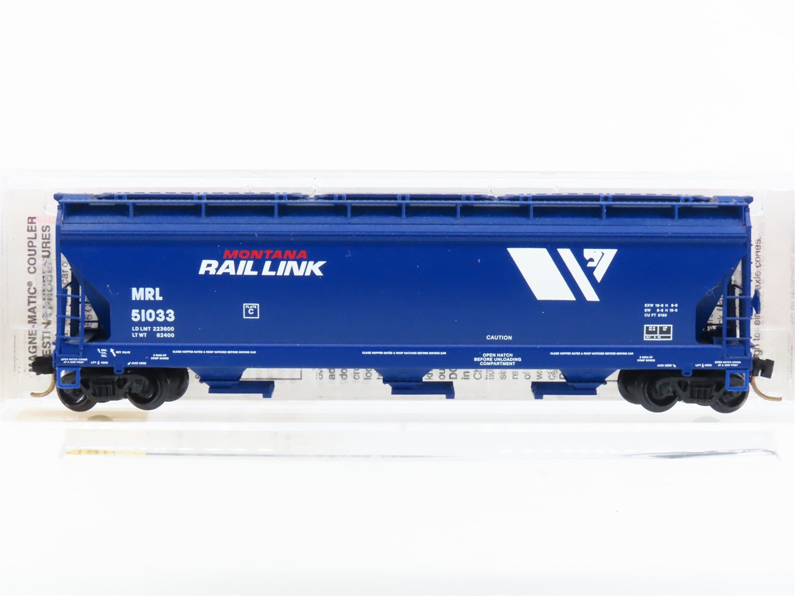 N Scale Micro-Trains MTL 94080 MRL Montana Rail Link 3-Bay Covered Hopper #51033