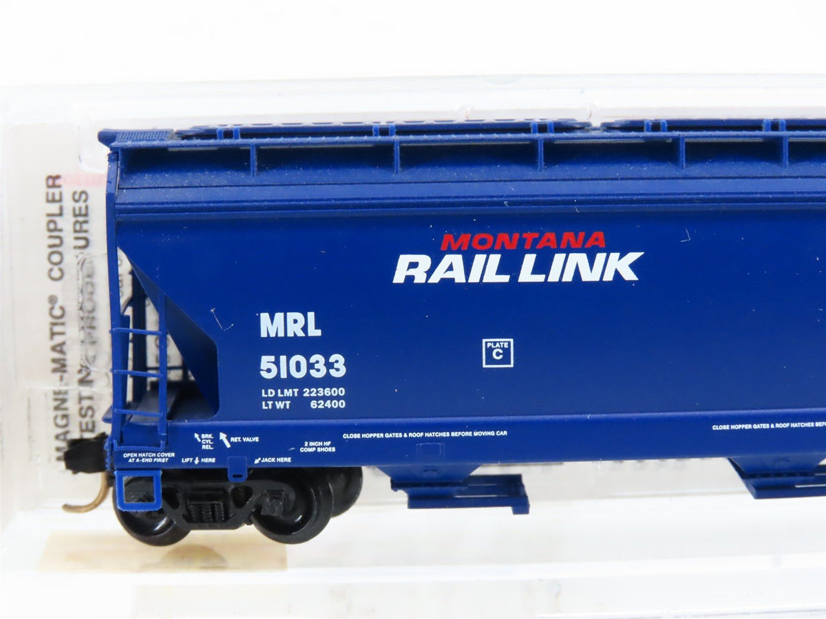 N Scale Micro-Trains MTL 94080 MRL Montana Rail Link 3-Bay Covered Hopper #51033