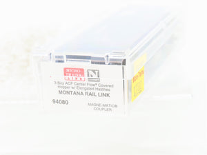 N Scale Micro-Trains MTL 94080 MRL Montana Rail Link 3-Bay Covered Hopper #51033