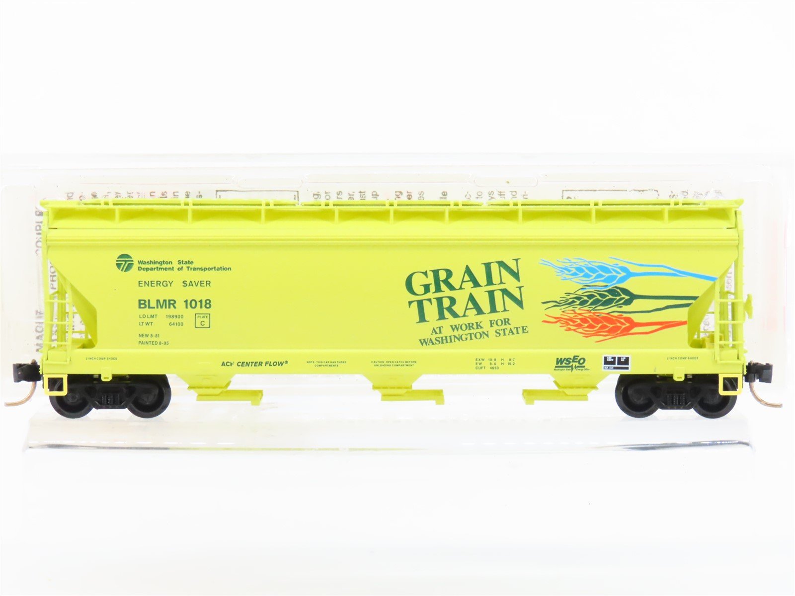 N Micro-Trains MTL 94070 BLMR Washington Grain Train 3-Bay Covered Hopper #1018