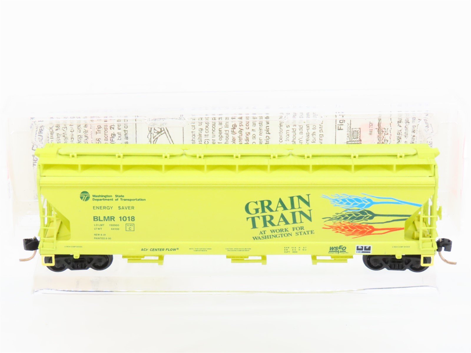N Micro-Trains MTL 94070 BLMR Washington Grain Train 3-Bay Covered Hopper #1018
