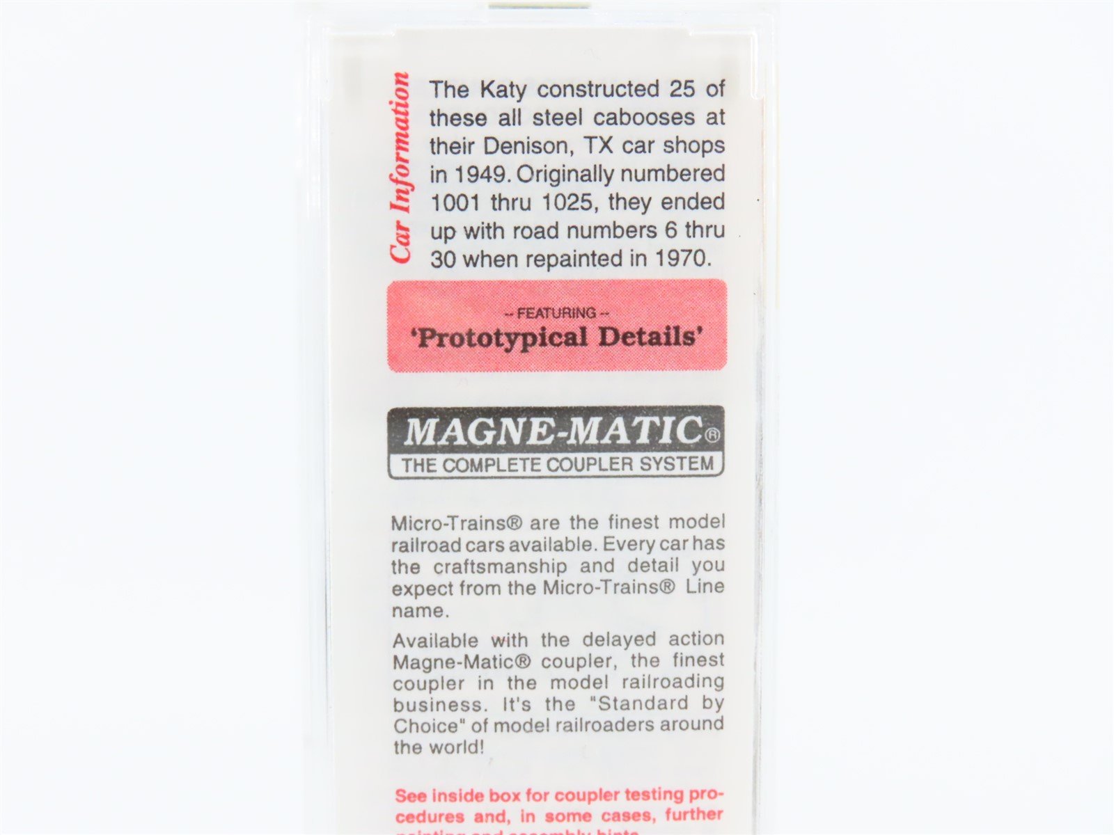 N Micro-Trains MTL 100040 MKT Missouri-Kansas-Texas Offset Cupola Caboose #12