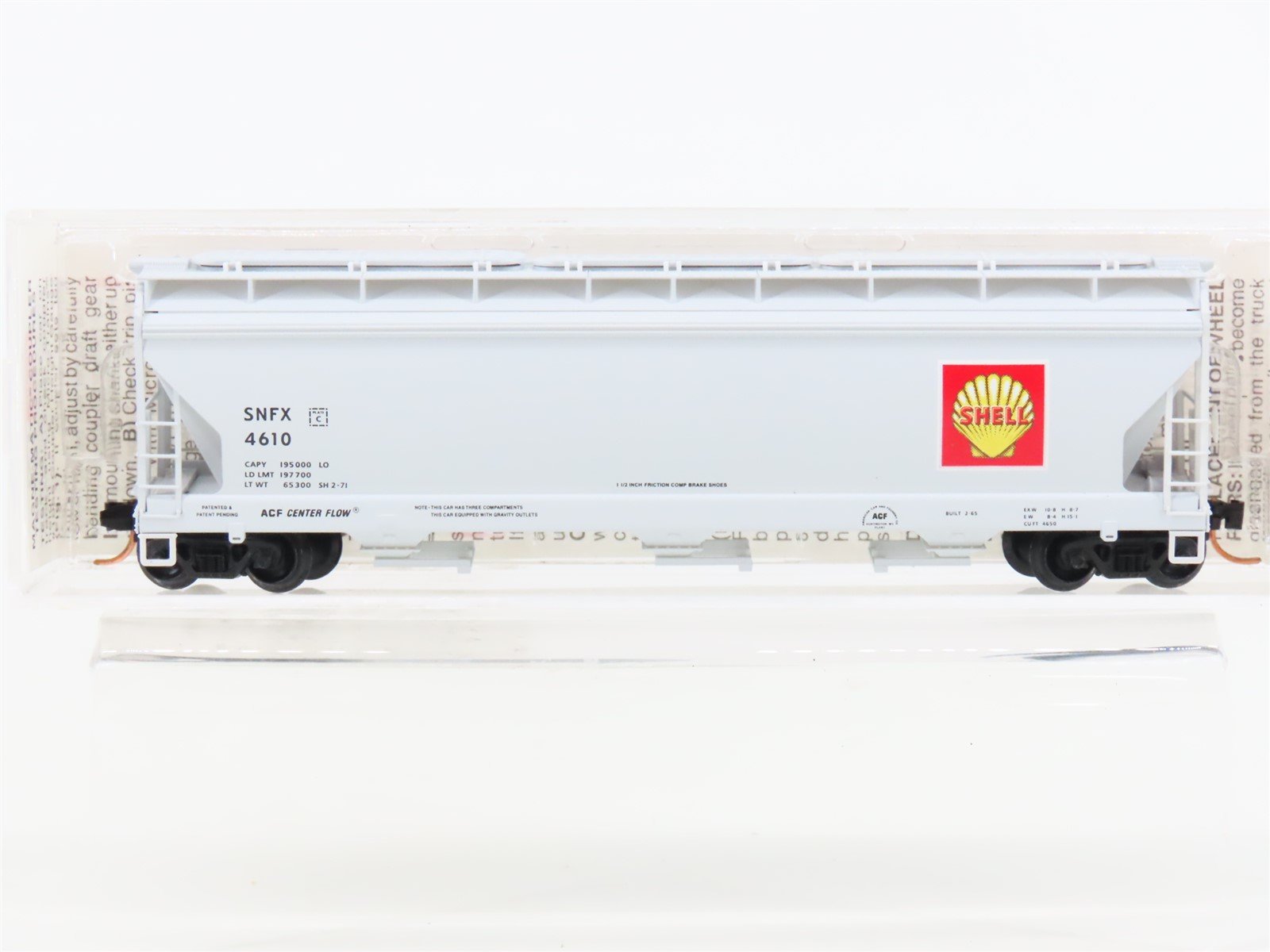 N Scale Micro-Trains MTL 94210 SNFX Shell Oil ACF 3-Bay Covered Hopper #4610