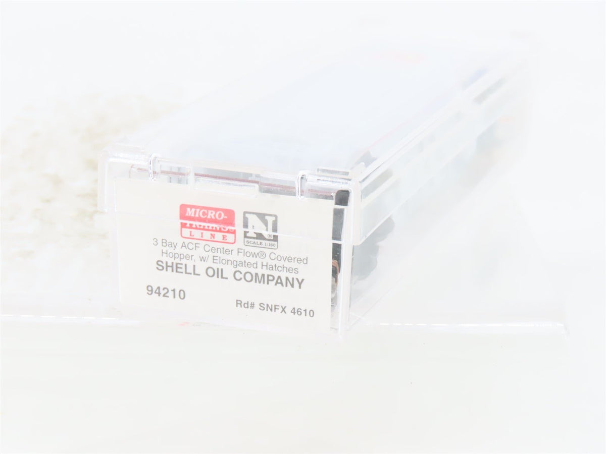 N Scale Micro-Trains MTL 94210 SNFX Shell Oil ACF 3-Bay Covered Hopper #4610