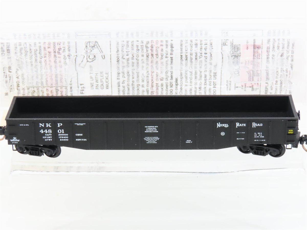 N Micro-Trains MTL 105520 NKP Nickel Plate Road 50&#39; Fixed End Gondola #44801