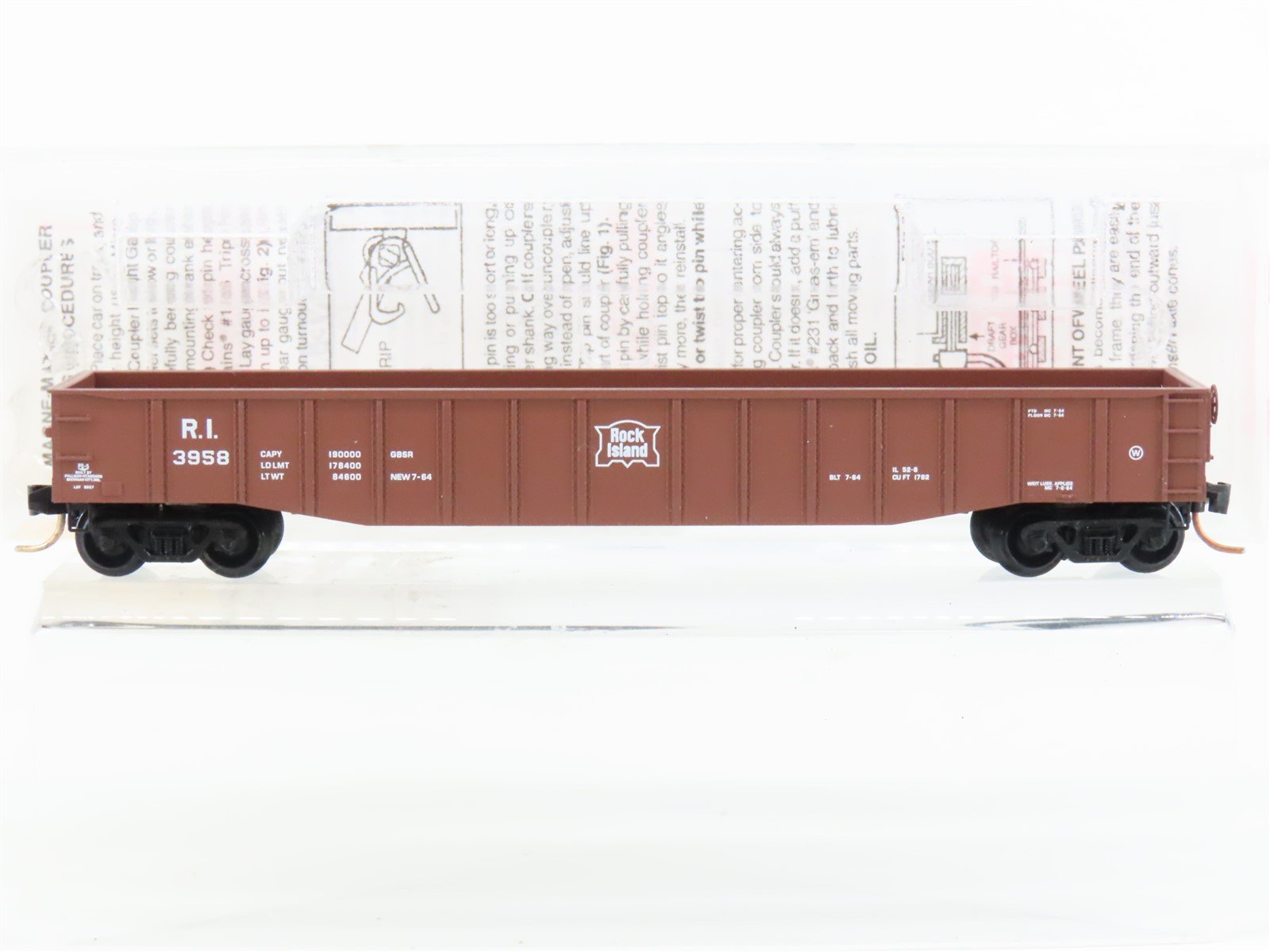 N Scale Micro-Trains MTL 105510 RI Rock Island 50' Fixed End Gondola #3958