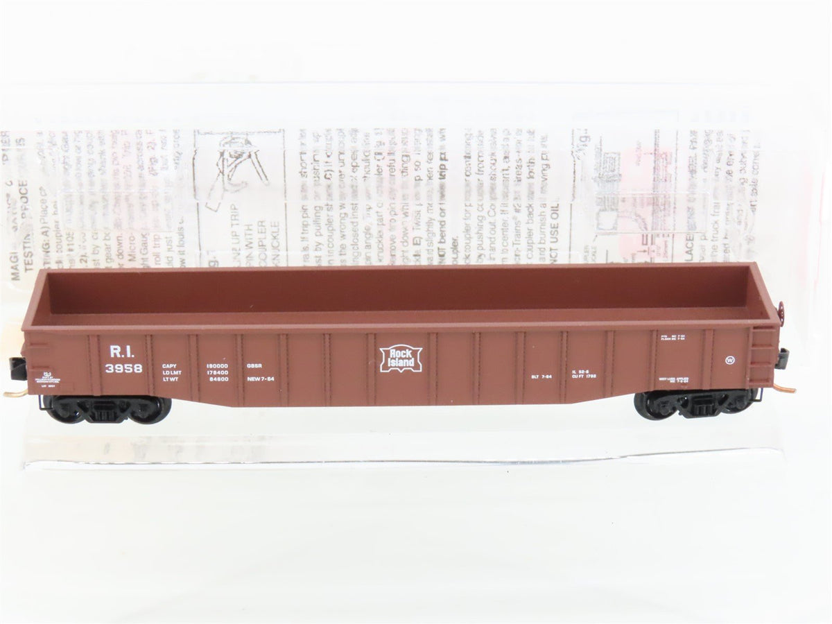 N Scale Micro-Trains MTL 105510 RI Rock Island 50&#39; Fixed End Gondola #3958