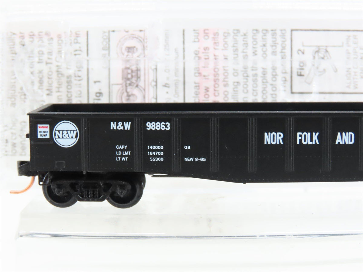 N Micro-Trains MTL 105080 N&amp;W Norfolk &amp; Western 50&#39; Fixed End Gondola #98863