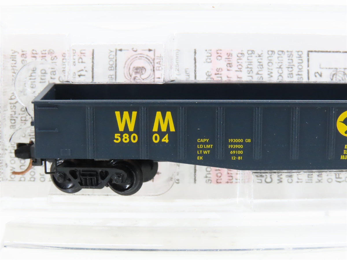 N Scale Micro-Trains MTL 105070 WM Chessie System 50&#39; Fixed End Gondola #58004