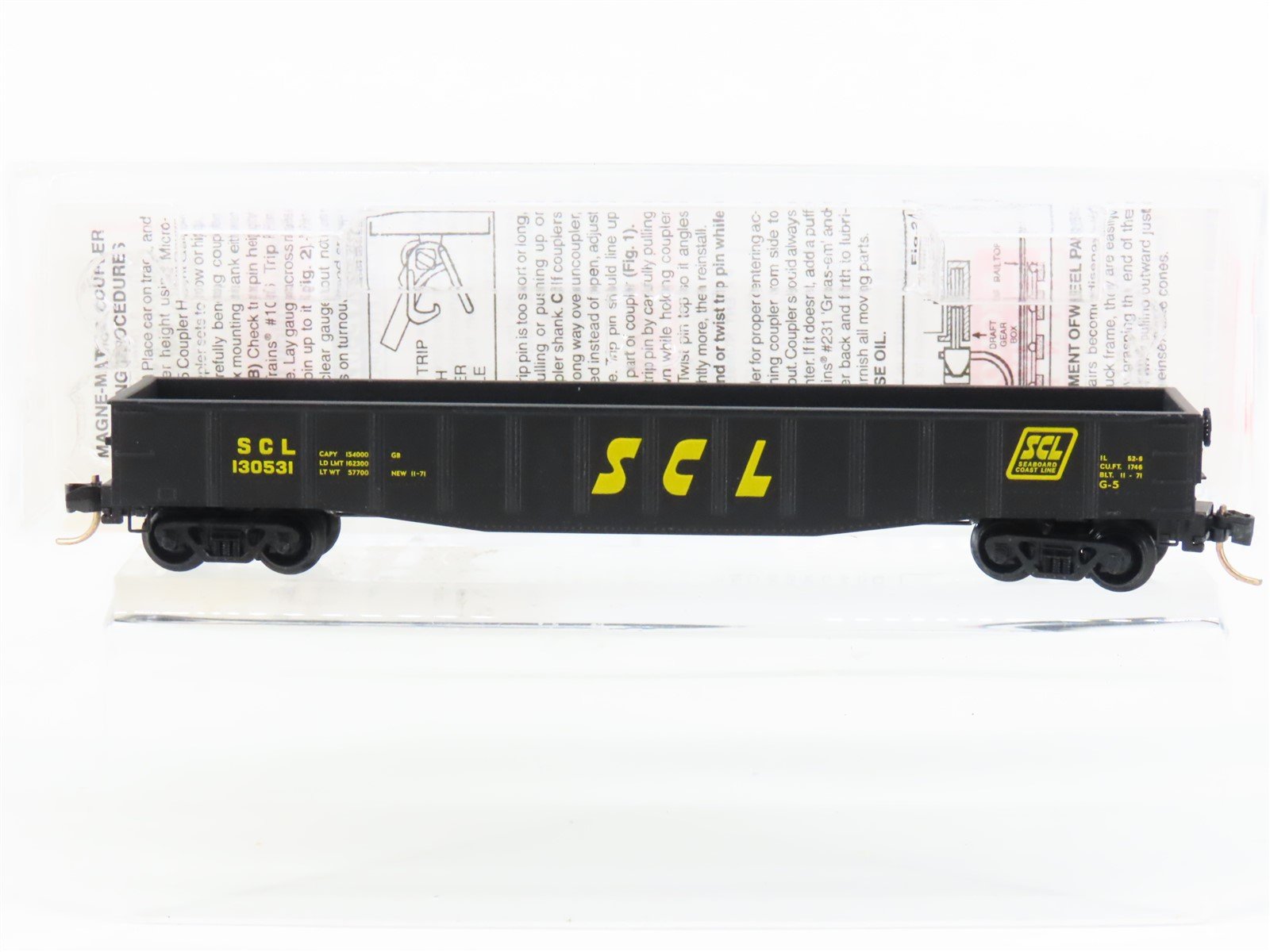 N Micro-Trains MTL 105040 SCL Seaboard Coast Line 50' Fixed End Gondola #130531