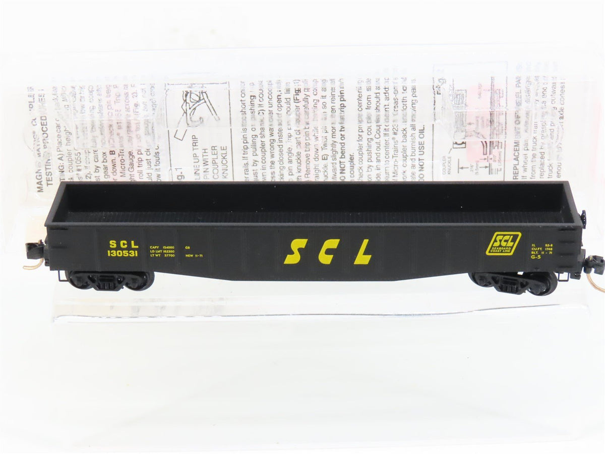 N Micro-Trains MTL 105040 SCL Seaboard Coast Line 50&#39; Fixed End Gondola #130531