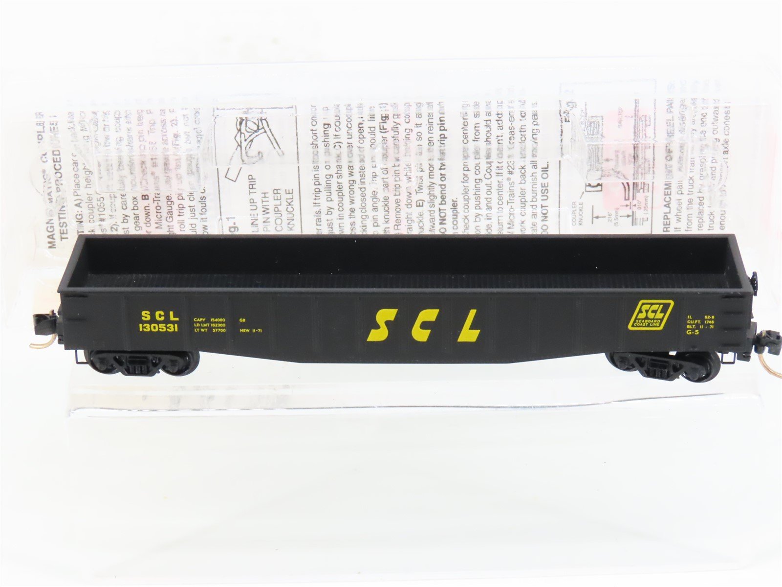 N Micro-Trains MTL 105040 SCL Seaboard Coast Line 50' Fixed End Gondola #130531
