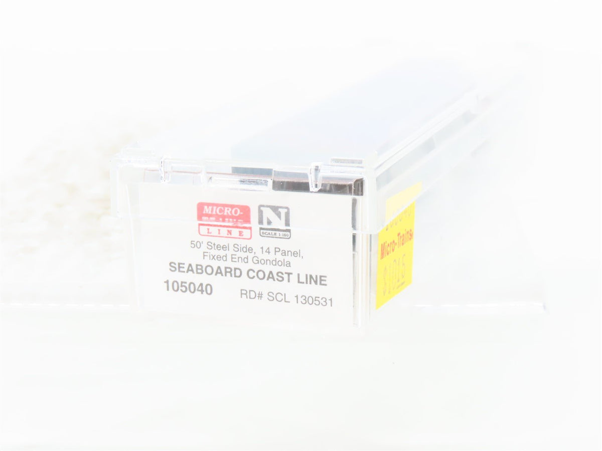 N Micro-Trains MTL 105040 SCL Seaboard Coast Line 50&#39; Fixed End Gondola #130531