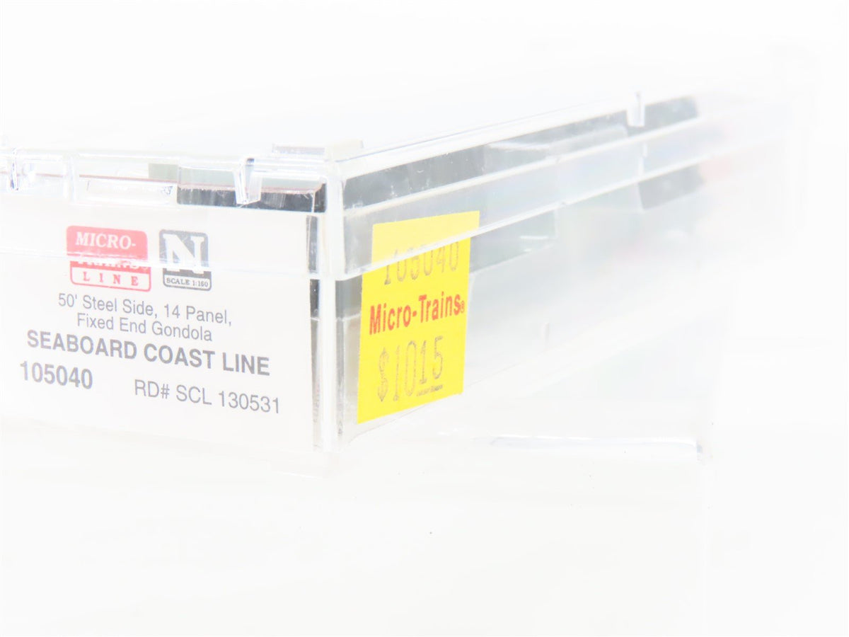 N Micro-Trains MTL 105040 SCL Seaboard Coast Line 50&#39; Fixed End Gondola #130531