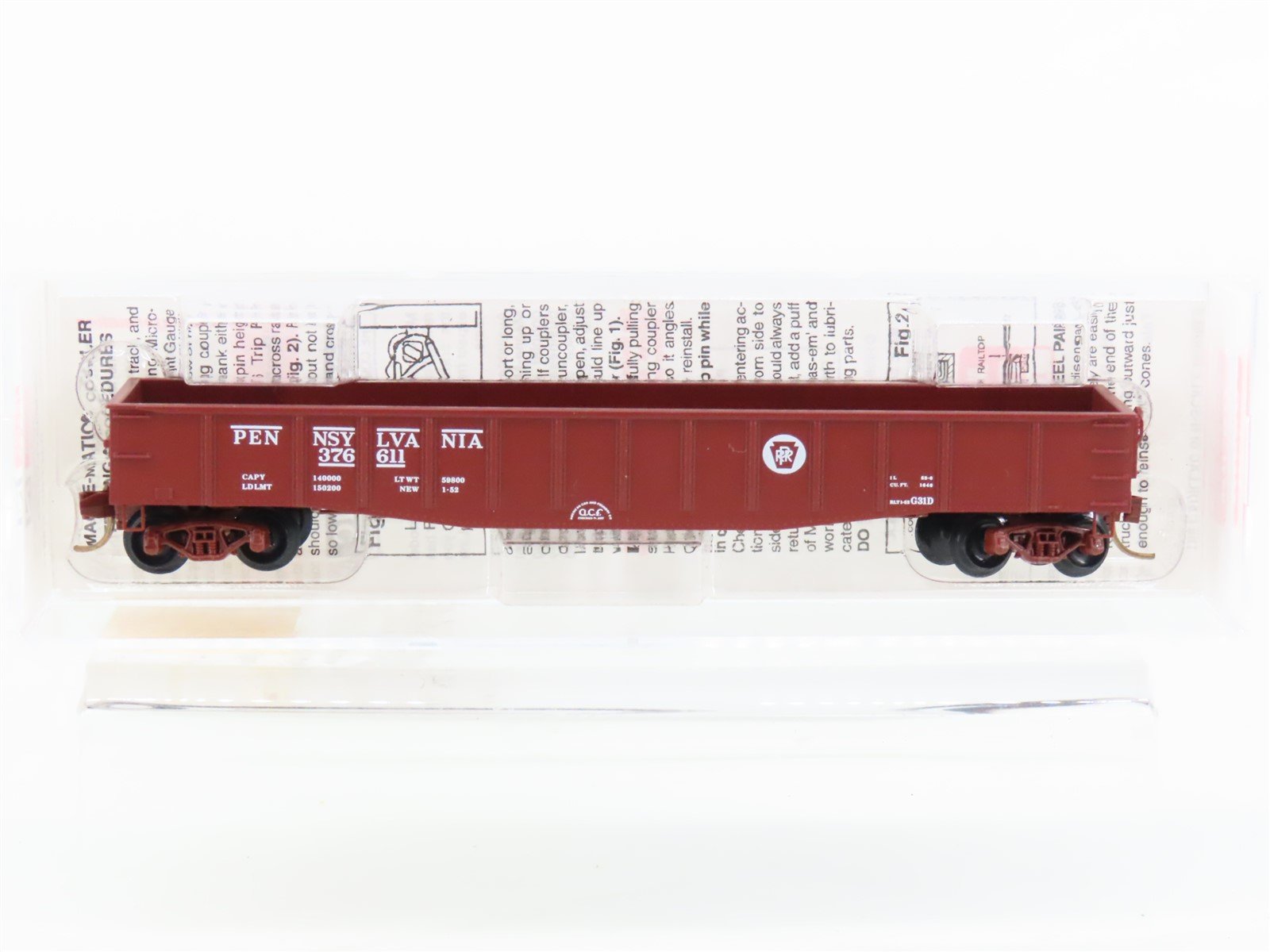 N Scale Micro-Trains MTL 105020 PRR Pennsylvania 50' Fixed End Gondola #376611