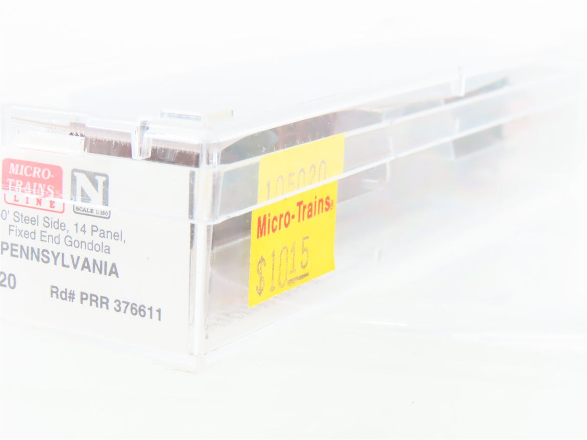 N Scale Micro-Trains MTL 105020 PRR Pennsylvania 50&#39; Fixed End Gondola #376611