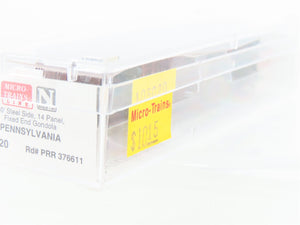 N Scale Micro-Trains MTL 105020 PRR Pennsylvania 50' Fixed End Gondola #376611