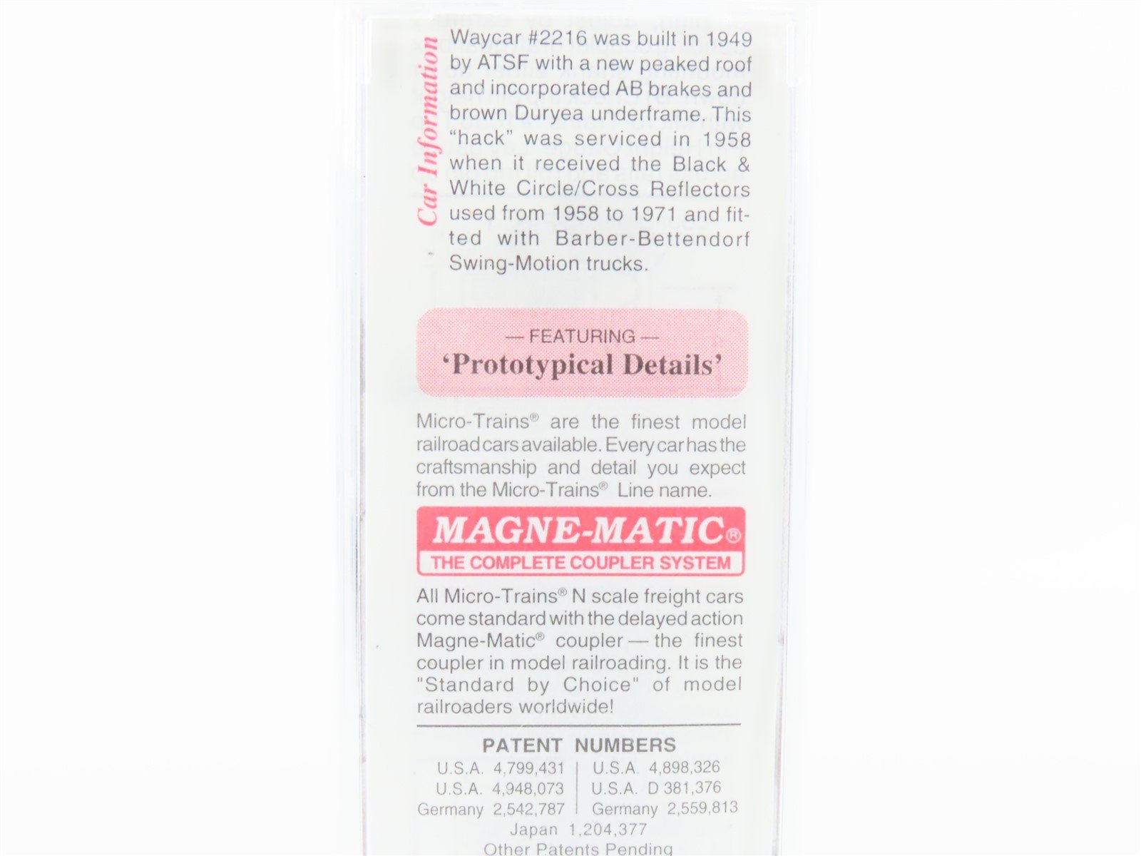 N Scale Micro-Trains MTL 100180 ATSF Santa Fe Offset Cupola Steel Caboose #2216