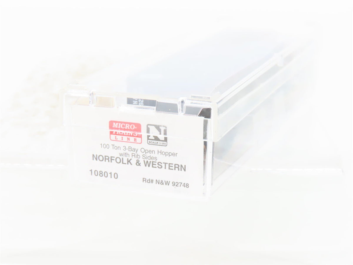N Micro-Trains MTL 108010 N&amp;W Norfolk &amp; Western 3-Bay Hopper #92748 w/ Load