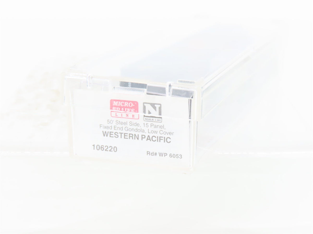 N Micro-Trains MTL 106220 WP Western Pacific &quot;Feather&quot; 50&#39; Covered Gondola #6053