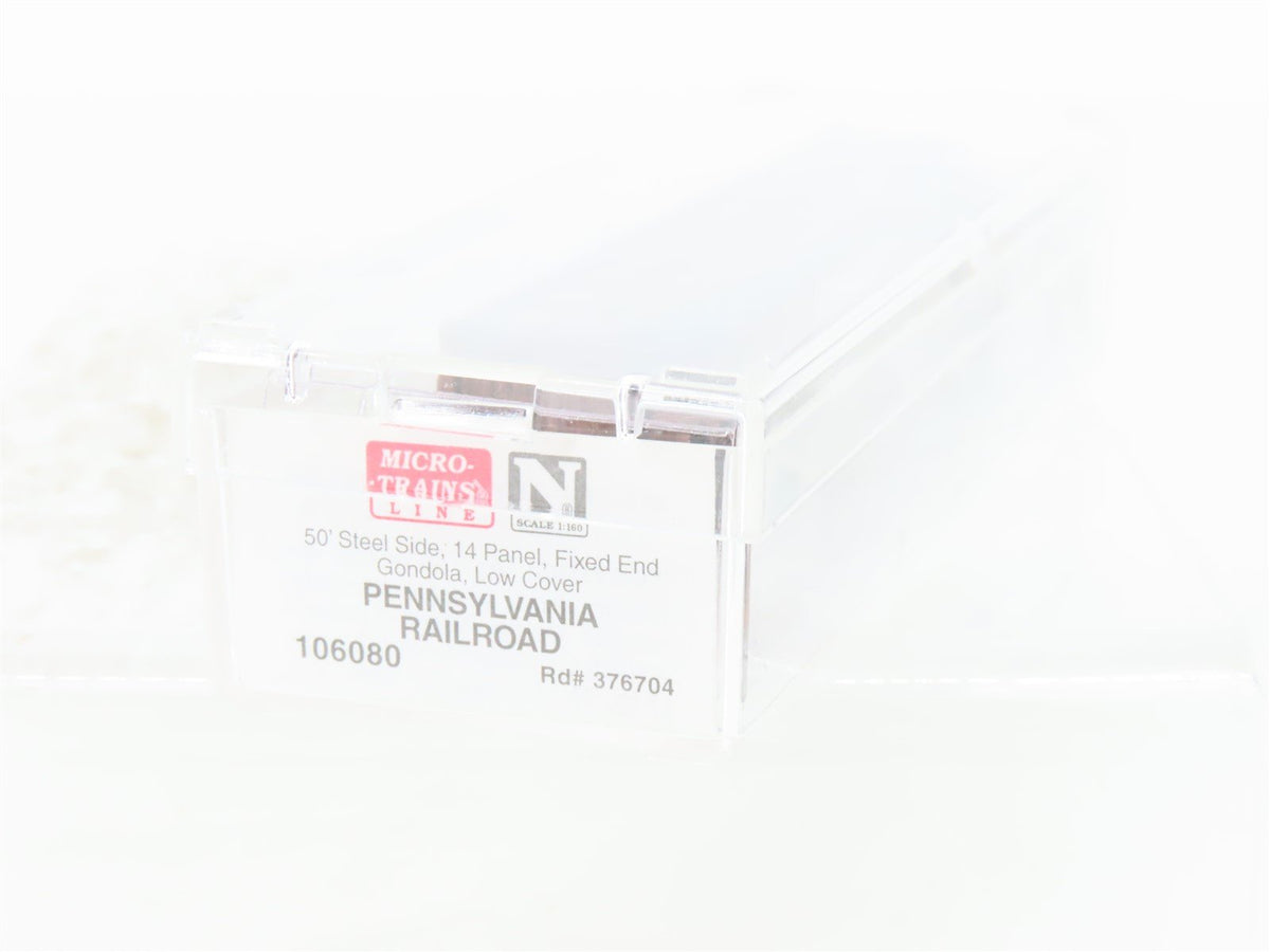 N Scale Micro-Trains MTL 106080 PRR Pennsylvania 50&#39; Covered Gondola #376704