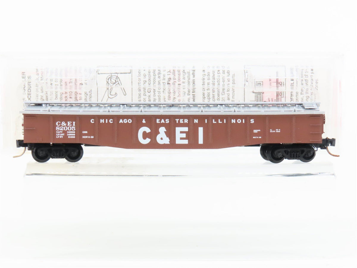 N Scale Micro-Trains MTL 106030 C&amp;EI 50&#39; Fixed End Covered Gondola #82005