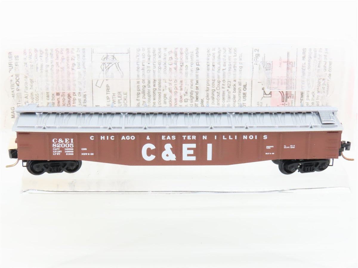 N Scale Micro-Trains MTL 106030 C&amp;EI 50&#39; Fixed End Covered Gondola #82005